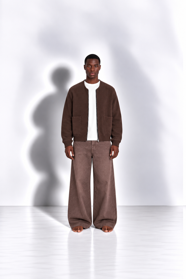 Cardigan Zip Brown