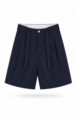 Bermuda Navy Pleated