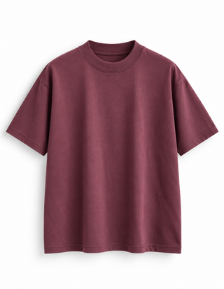 T-shirt Washed Burgundy