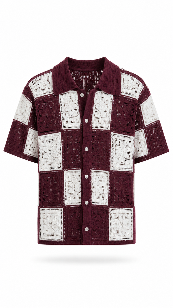 Camicia Crochet Bordeaux