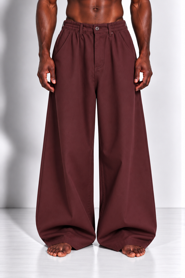 Pantalone Wide Bordeaux